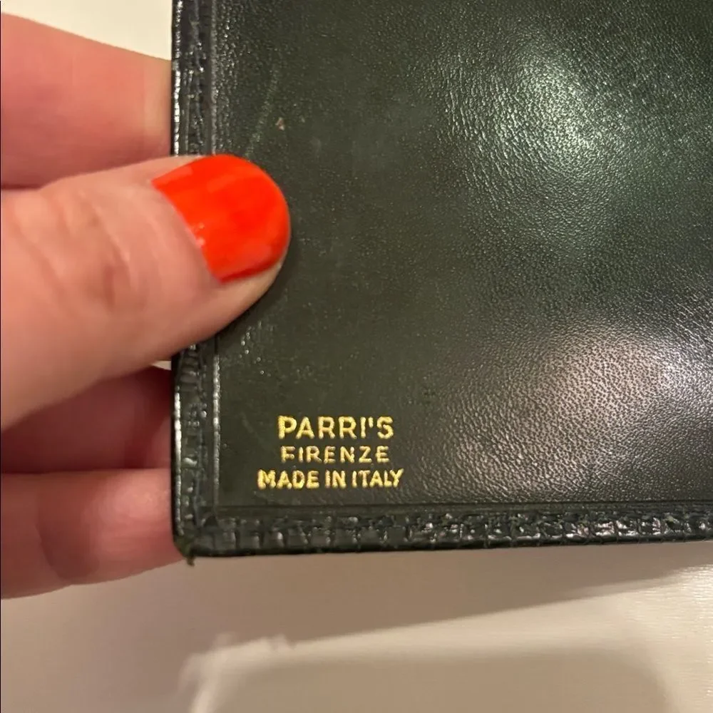 🎀Vintage🎀 Parri’s Firenze Leather Dark Green Wallet Made in Italy